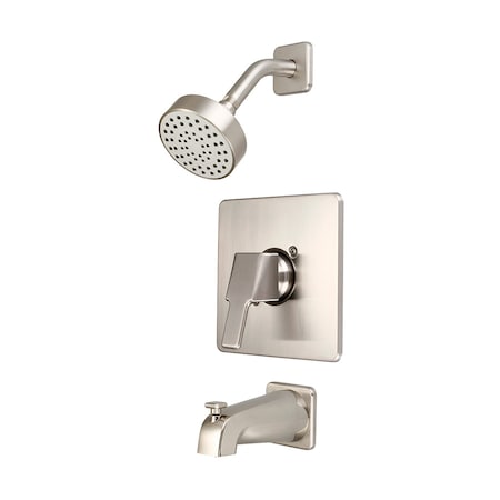 Olympia Faucets Single Handle Tub/Shower Trim Set, Wallmount, Brushed Nickel T-2390-BN